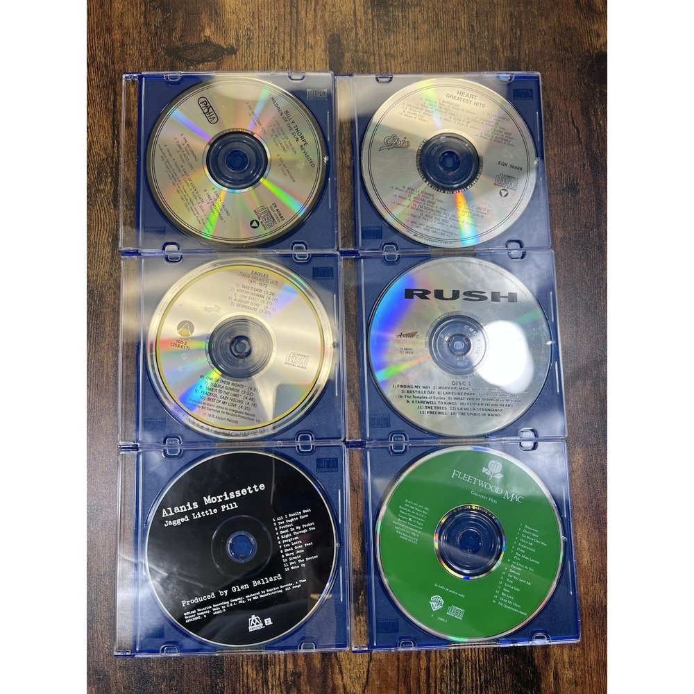 Lot‎ Of 6 Music CDs Rock Alternative No Original Case Rush Eagles